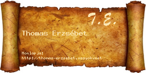 Thomas Erzsébet névjegykártya